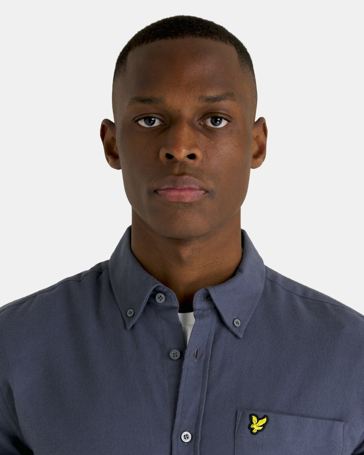 Lyle & Scott Overhemden Plain flannel shirt - gunmetal