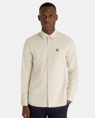 Lyle & Scott Overhemden Plain flannel shirt - cove