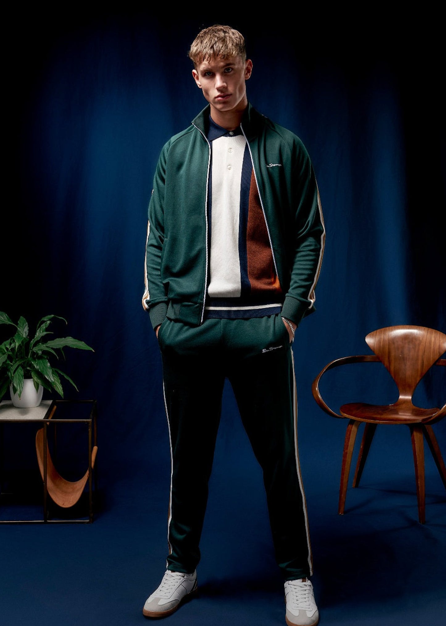 Ben Sherman Vesten House taped track top - dark green