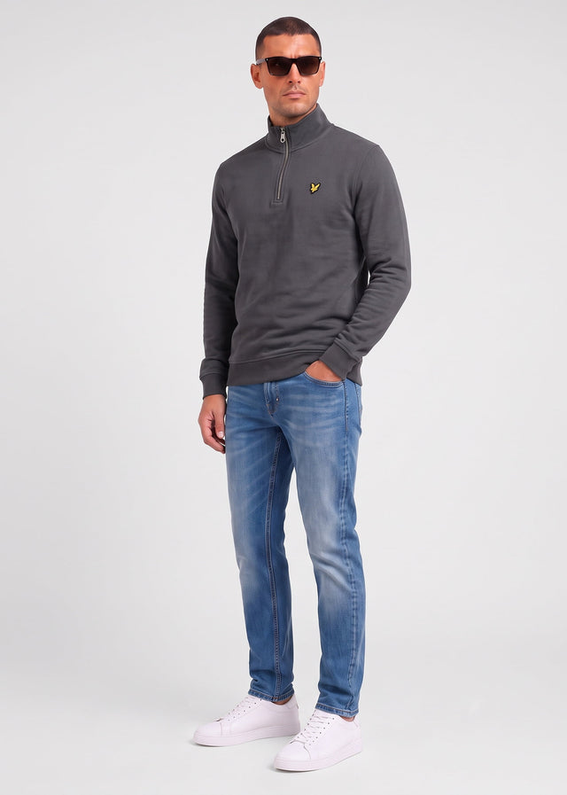 Lyle & Scott Truien Loopback quarter zip sweat - gunmetal