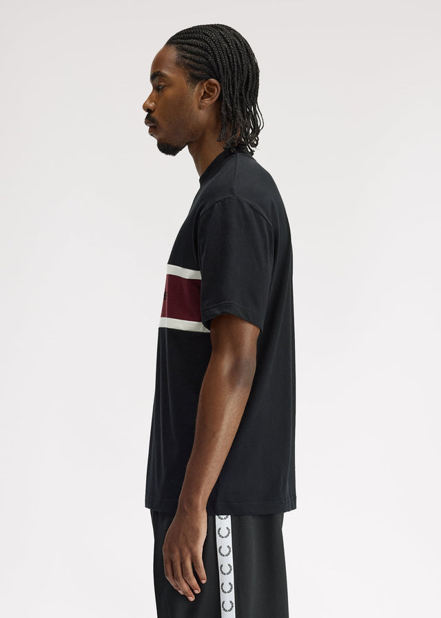 Fred Perry T-shirts Embroidered panel t-shirt - black