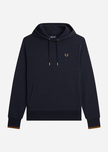 Fred Perry Hoodies Tipped hooded sweatshirt - navy dark caramel