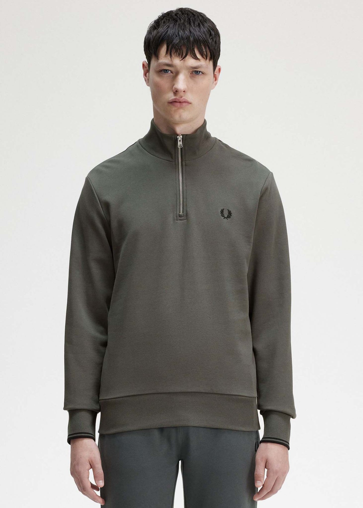 Fred Perry Truien Half zip sweatshirt - field green