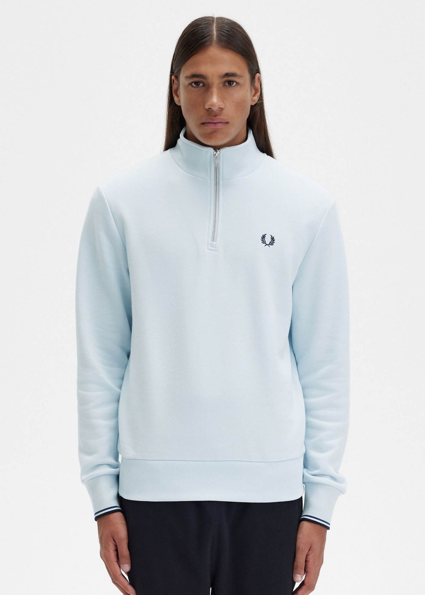 Fred Perry Truien Half zip sweatshirt - light ice