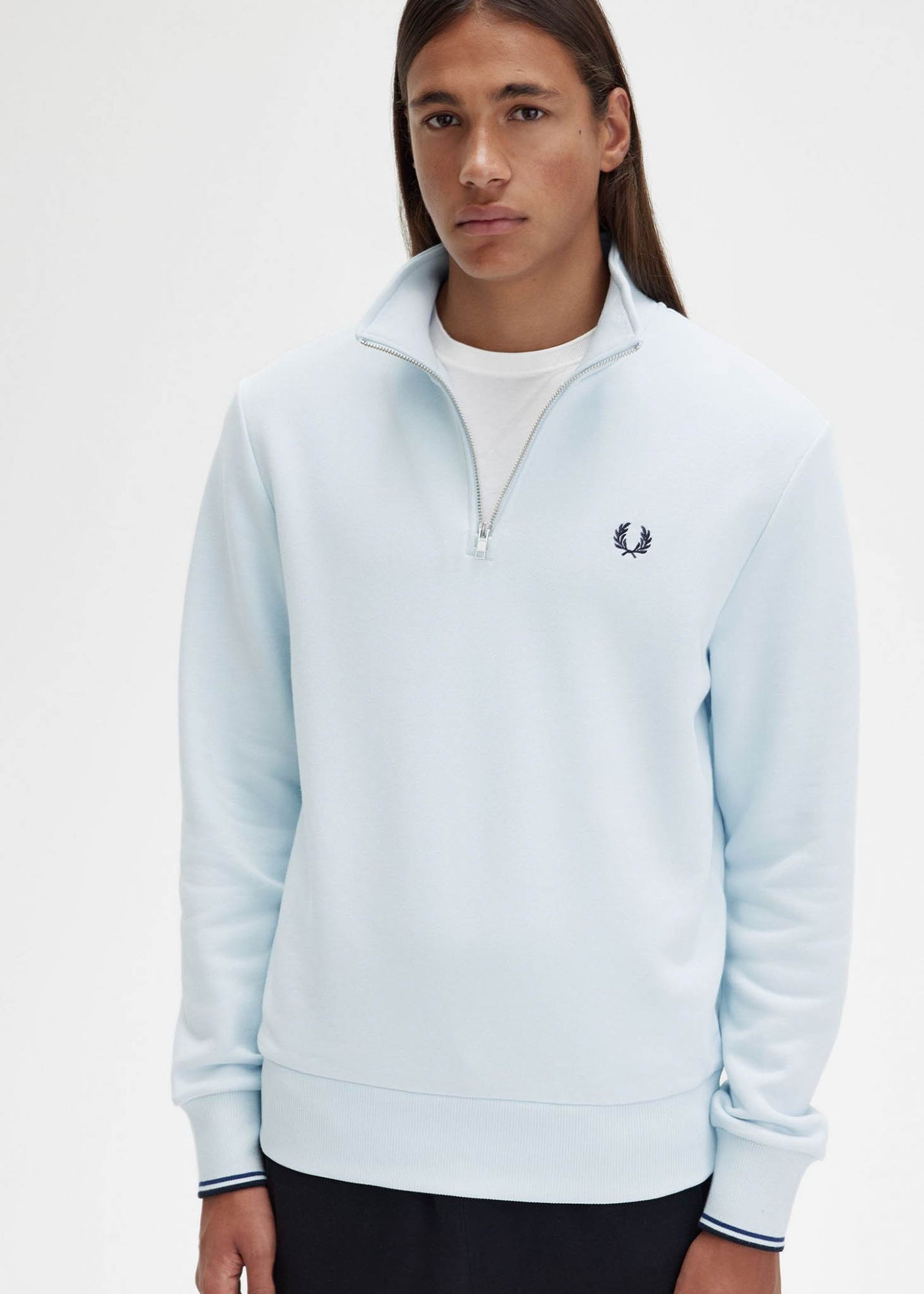 Fred Perry Truien Half zip sweatshirt - light ice