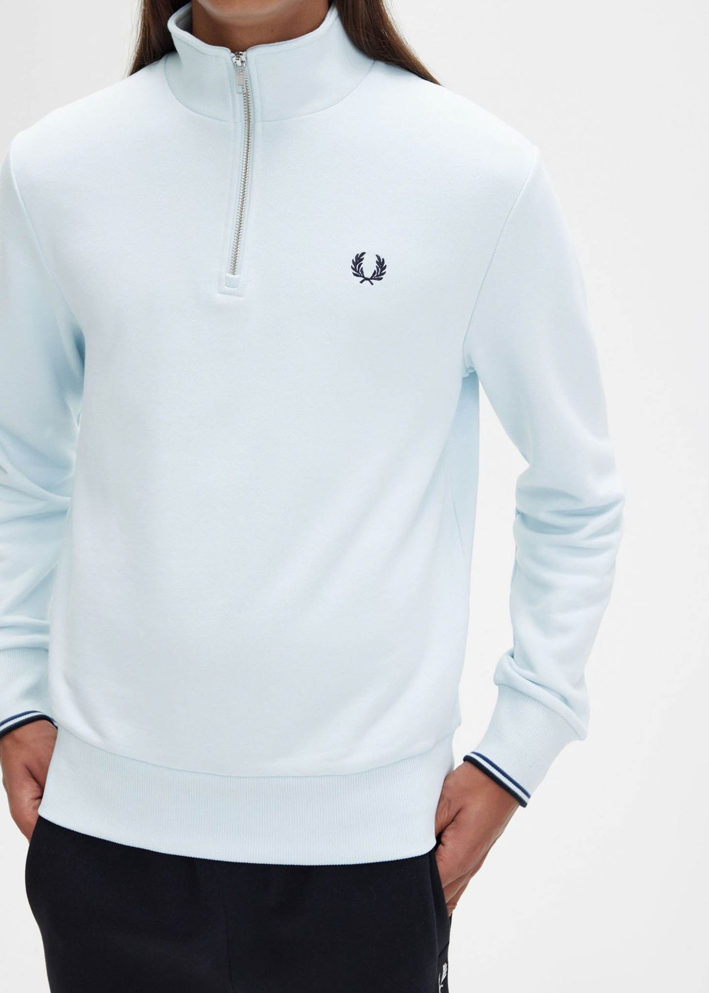 Fred Perry Truien Half zip sweatshirt - light ice