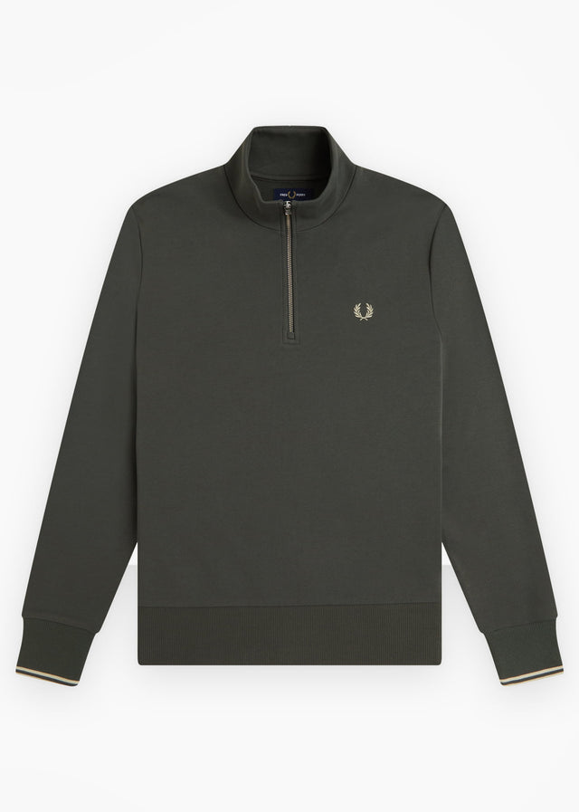 Fred Perry Truien Half zip sweatshirt - field green oatmeal