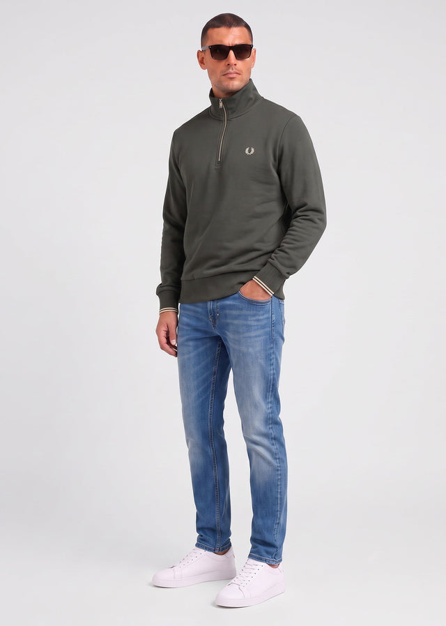 Fred Perry Truien Half zip sweatshirt - field green oatmeal