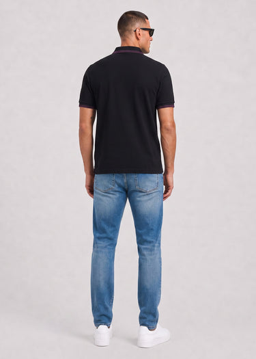 Fred Perry Polo's Twin tipped polo - black plum plum