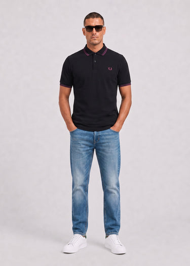 Fred Perry Polo's Twin tipped polo - black plum plum