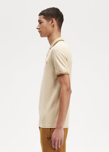 Fred Perry Polo's Twin tipped fred perry shirt - oatmeal