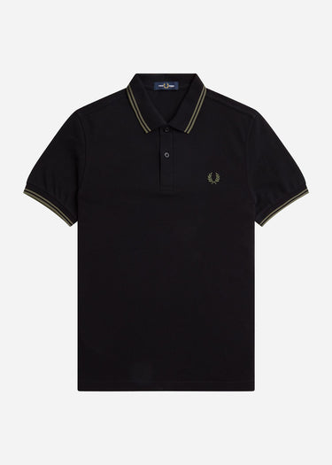 Fred Perry Polo's Twin tipped fred perry shirt - black field green