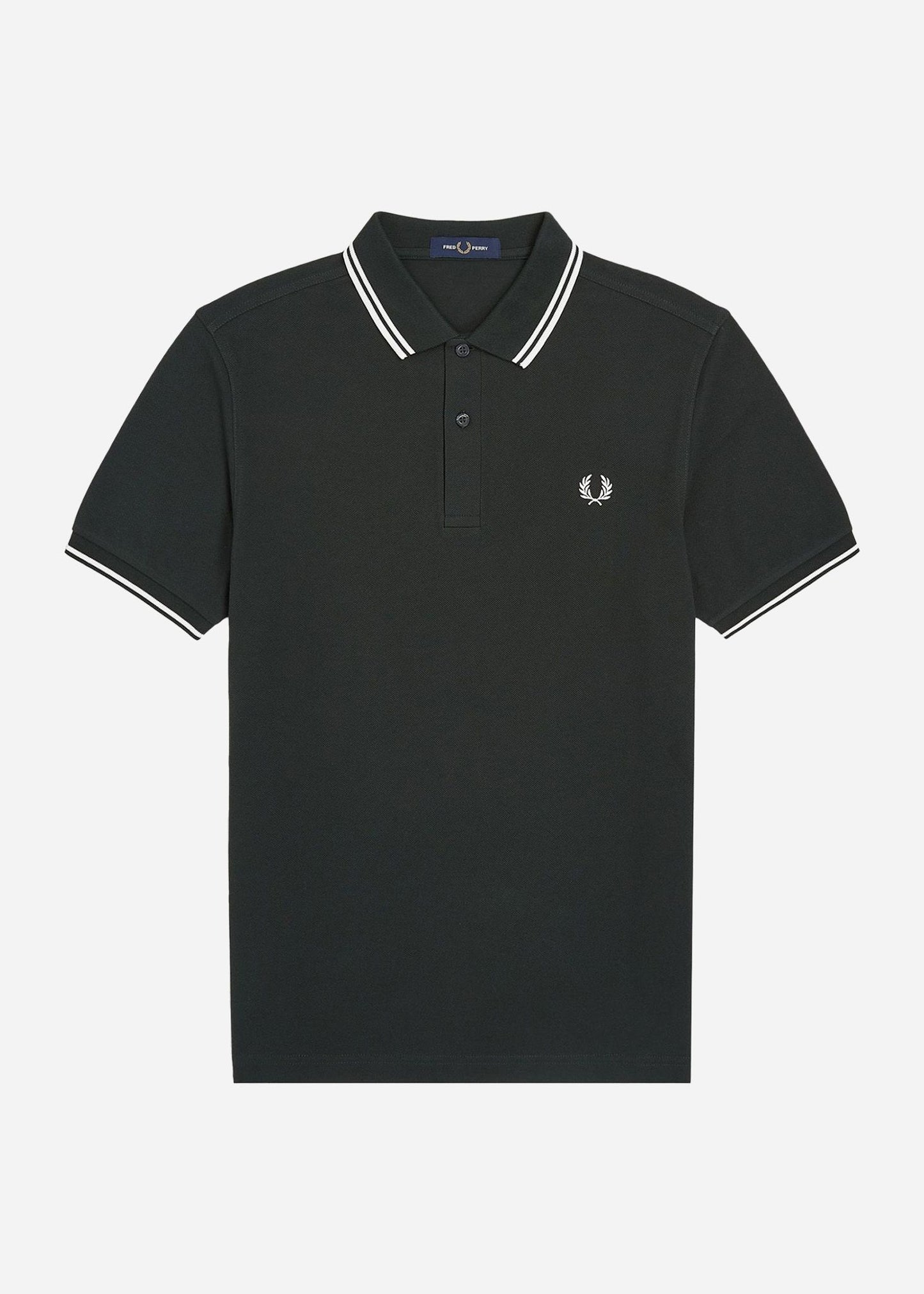 Fred Perry Polo's Twin tipped fred perry shirt - night green snow white snow white
