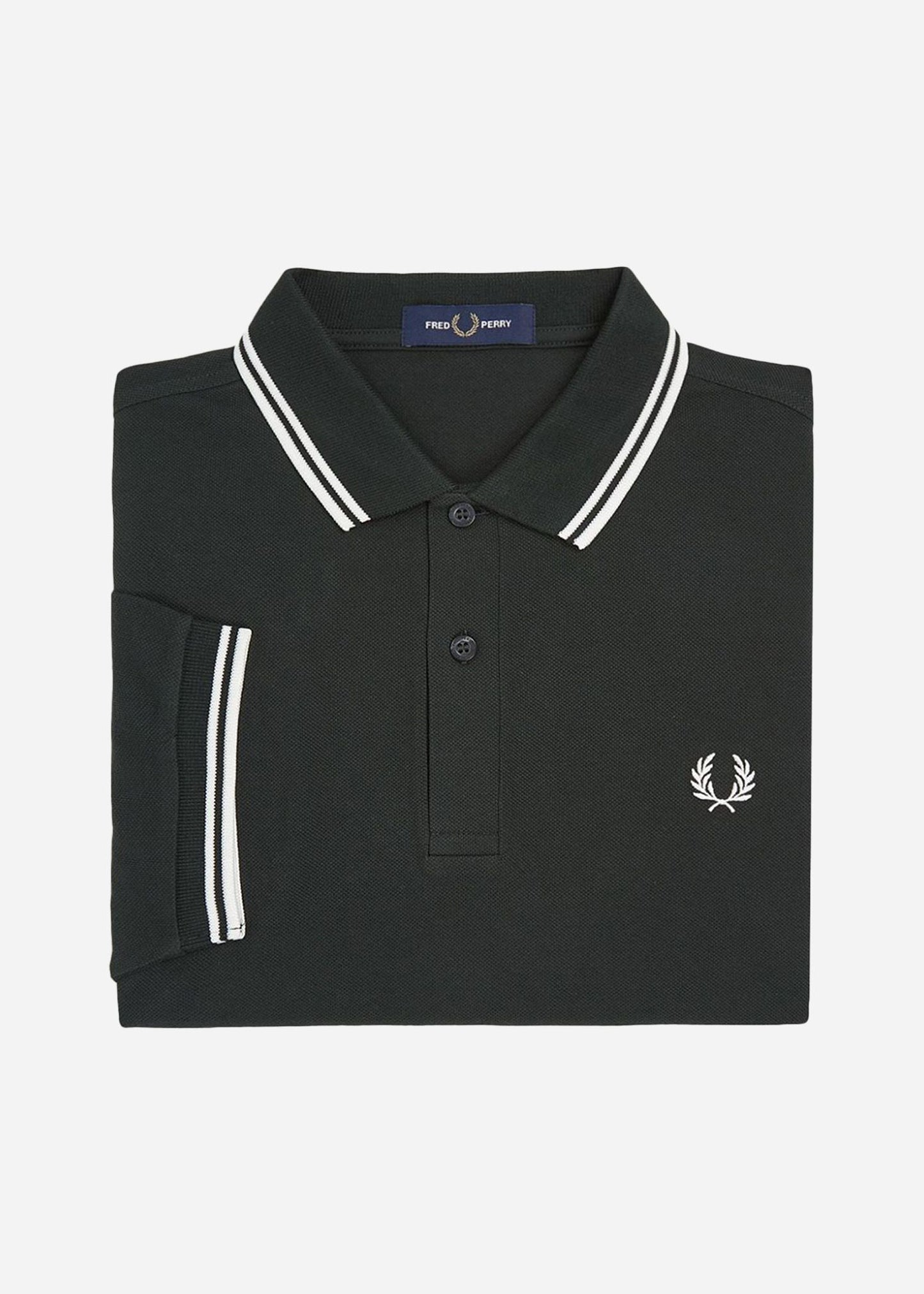 Fred Perry Polo's Twin tipped fred perry shirt - night green snow white snow white