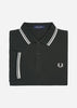 Fred Perry Polo's Twin tipped fred perry shirt - night green snow white snow white