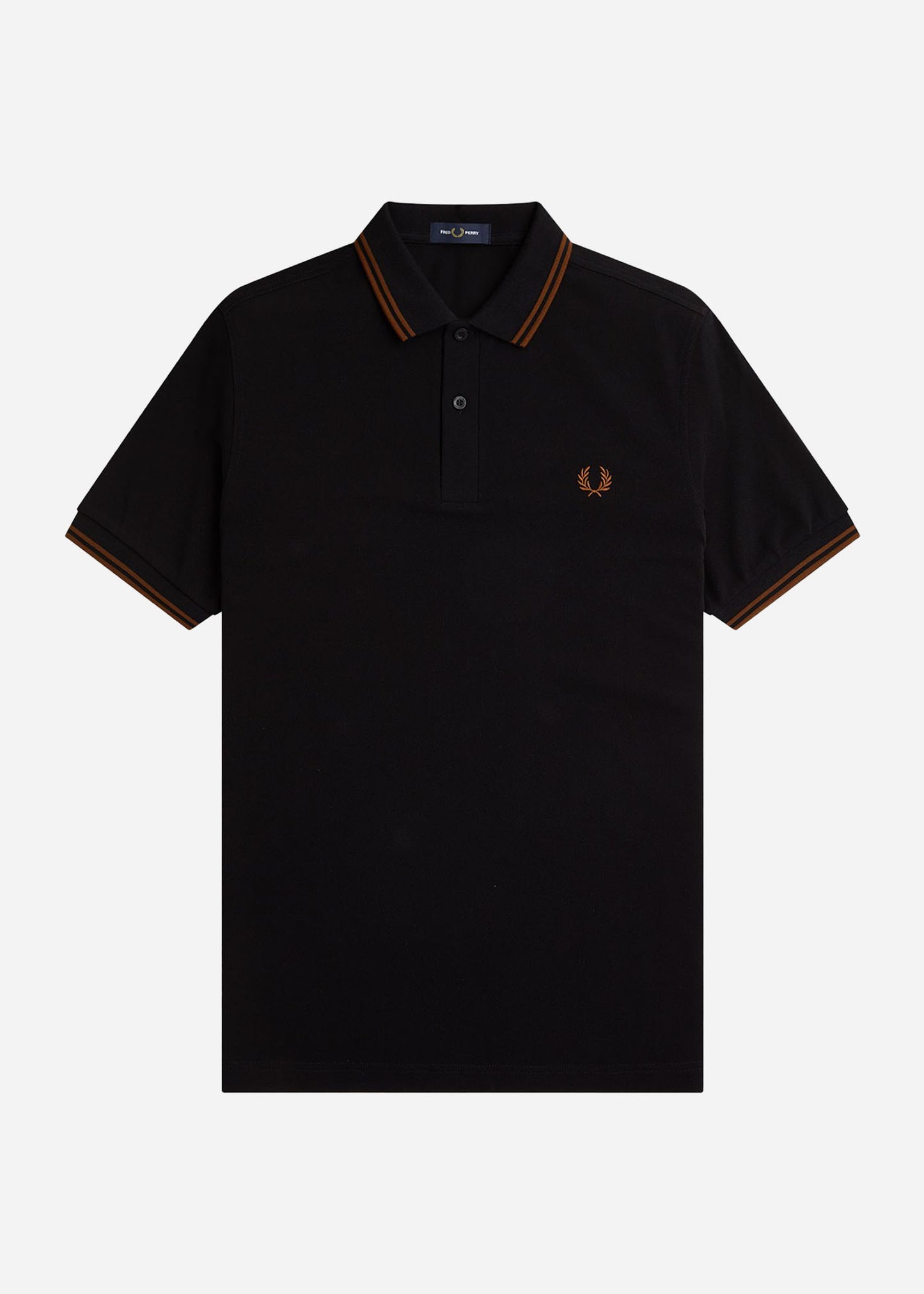 Fred Perry Polo's Twin tipped fred perry shirt - black whisky brown