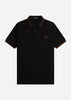 Fred Perry Polo's Twin tipped fred perry shirt - black whisky brown