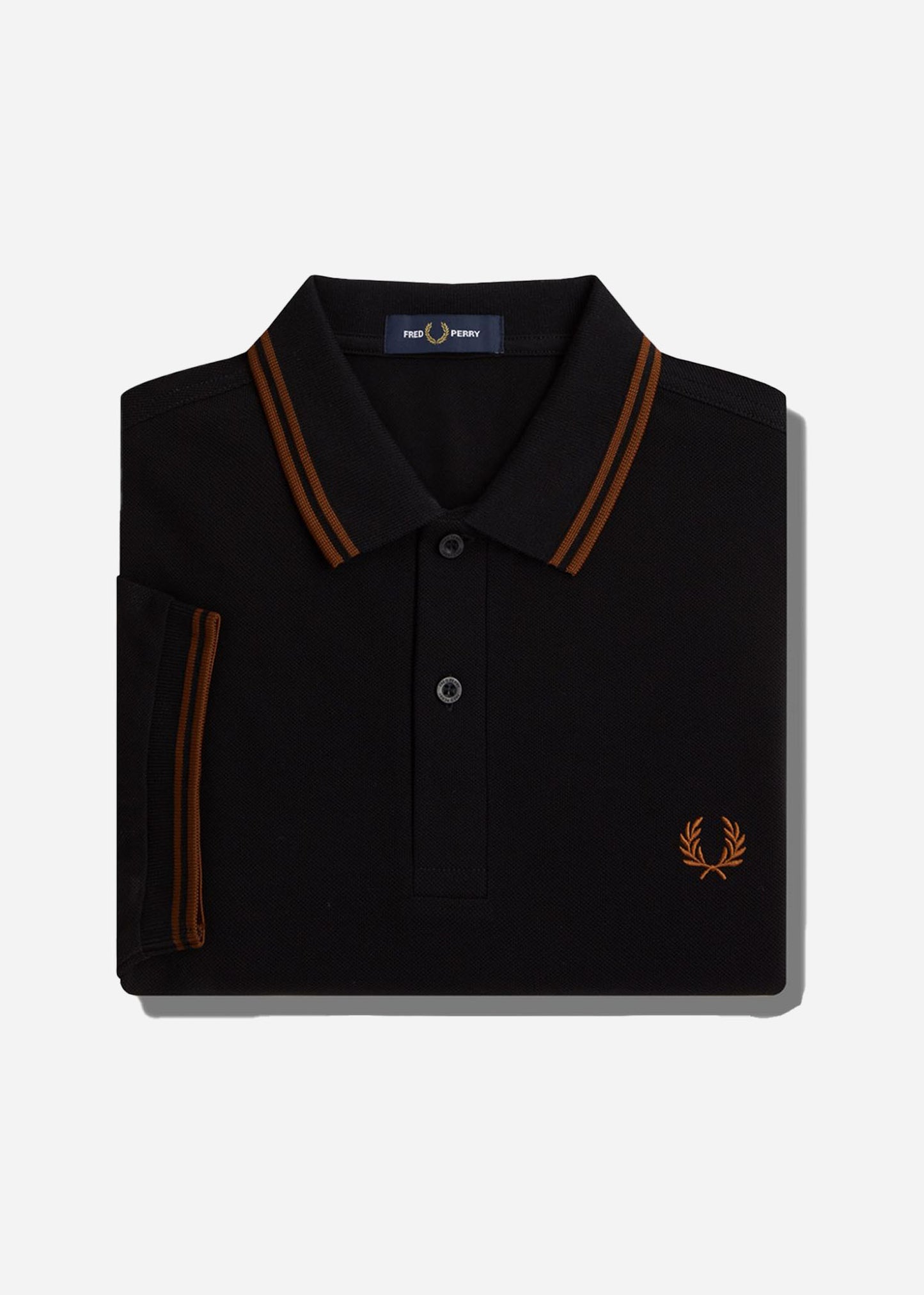 Fred Perry Polo's Twin tipped fred perry shirt - black whisky brown