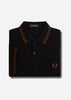 Fred Perry Polo's Twin tipped fred perry shirt - black whisky brown