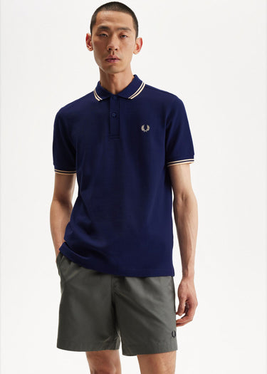 Fred Perry Polo's Twin tipped Fred Perry shirt - french navy ice cream
