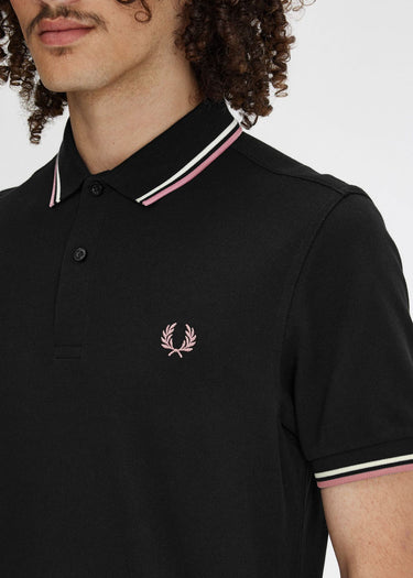 Fred Perry Polo's Twin tipped fred perry shirt - black ecru