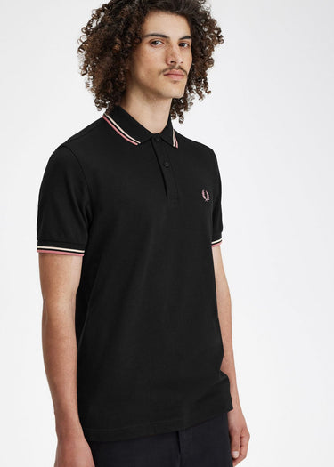 Fred Perry Polo's Twin tipped fred perry shirt - black ecru