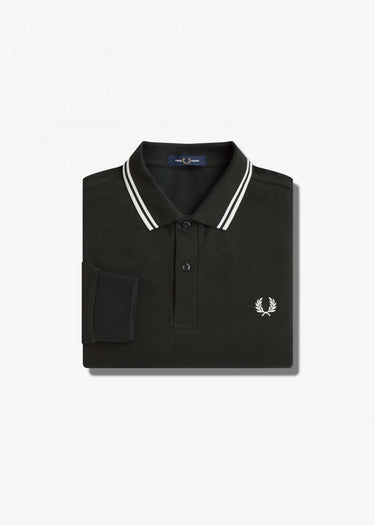 Fred Perry Longsleeve Polo's LS twin tipped shirt - night green snow white