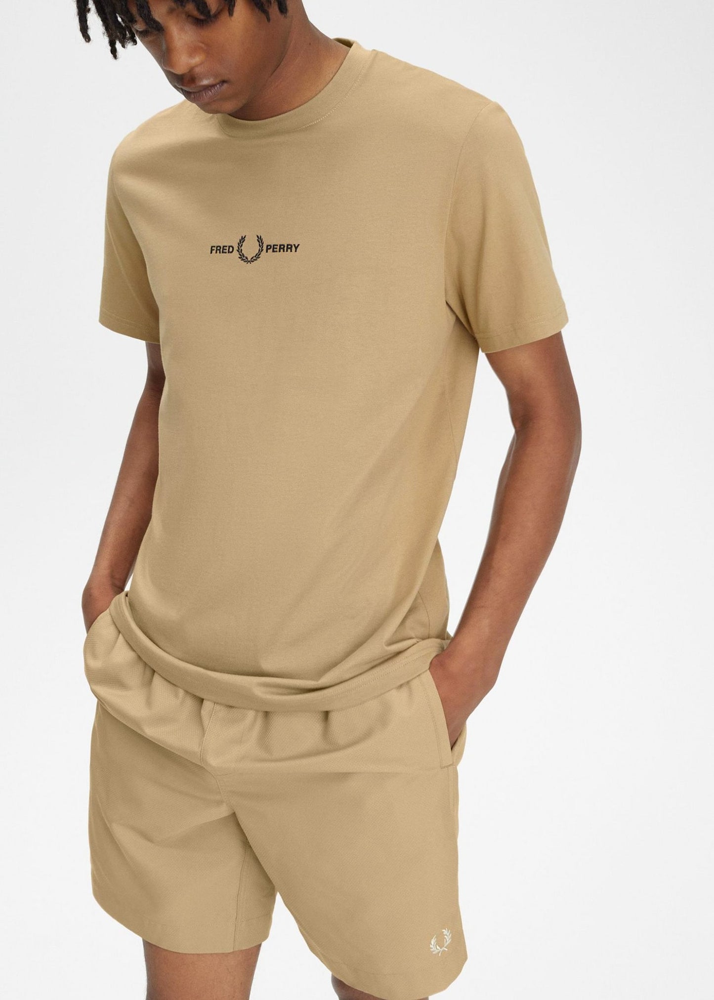 Fred Perry T-shirts Embroidered t-shirt - warm stone