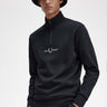 Fred Perry Truien Embroidered half zip sweat - black