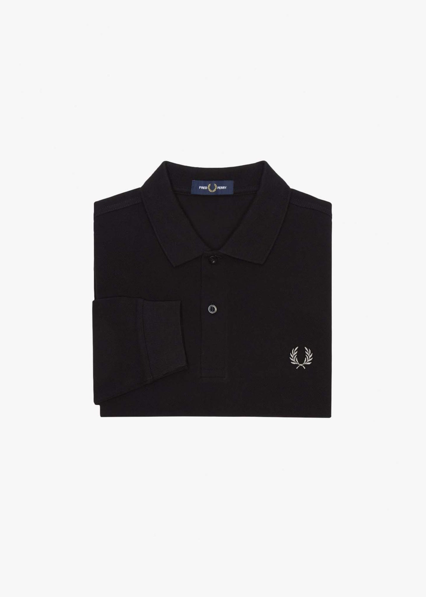 LS plain fred perry shirt - black chrome