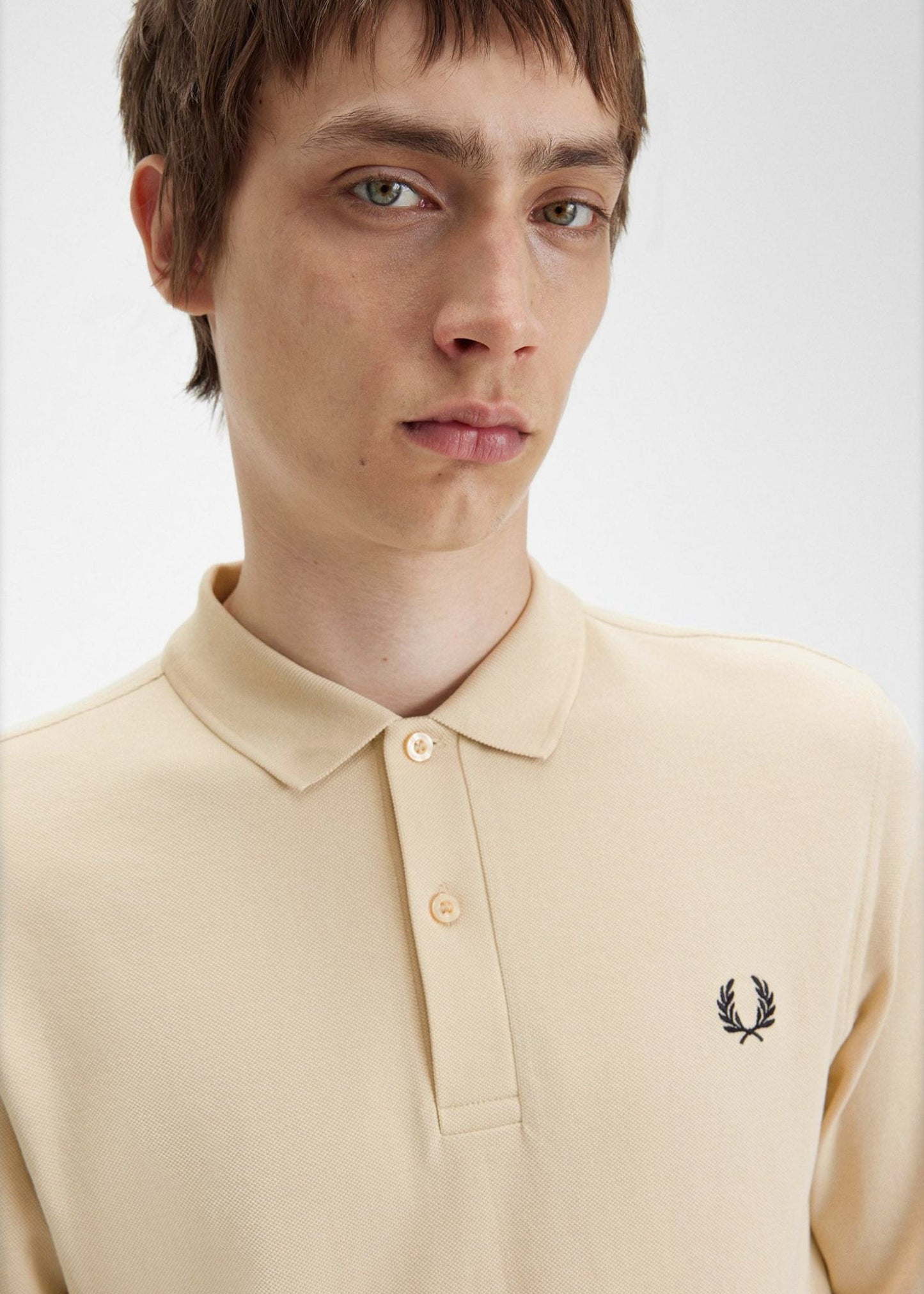 Fred Perry Longsleeve Polo's Ls plain fred perry shirt - oatmeal black