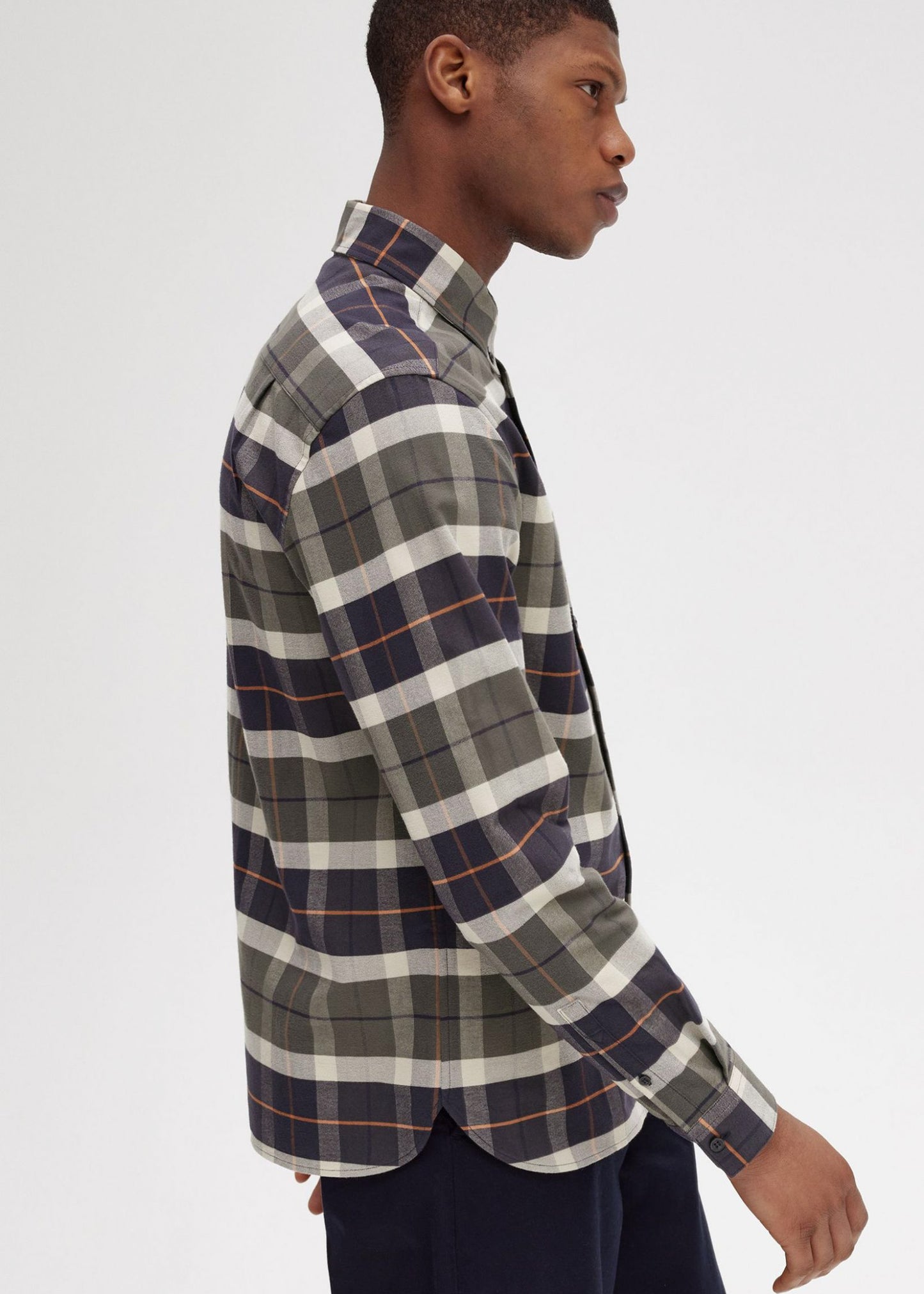 Fred Perry Overhemden Brushed tartan shirt - field green