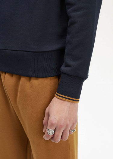 Fred Perry Truien Crew neck sweatshirt - navy dark caramel