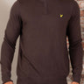 Lyle & Scott Truien Cotton merino quarter zip jumper - espresso