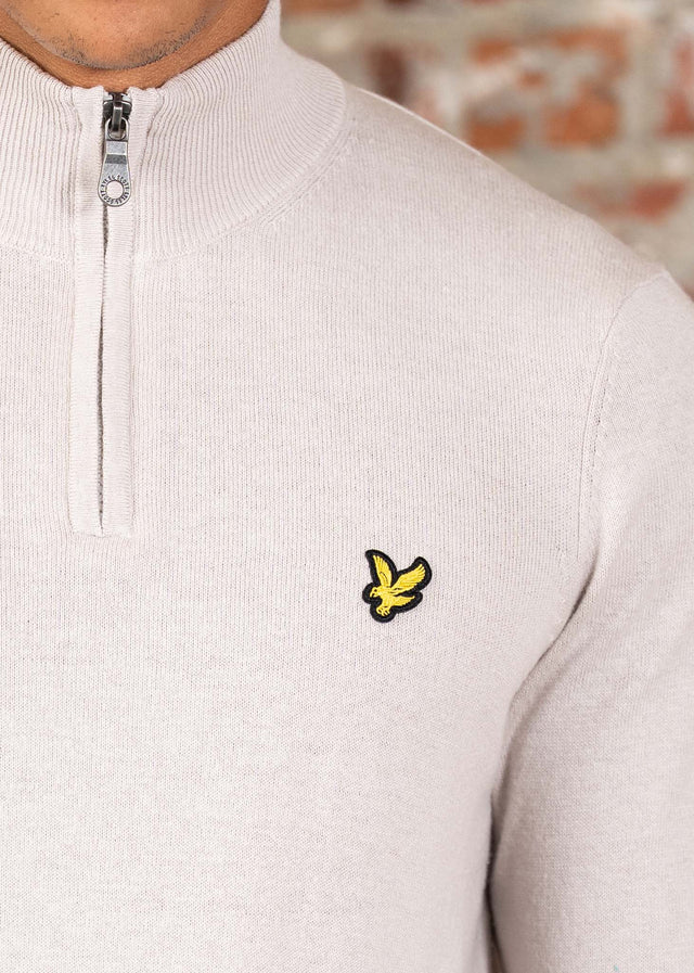Lyle & Scott Truien Cotton merino quarter zip jumper - cove