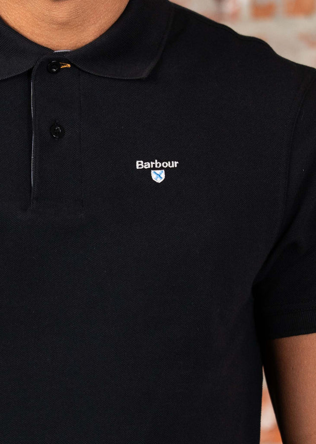 Barbour Polos Barbour tartan pique polo - black