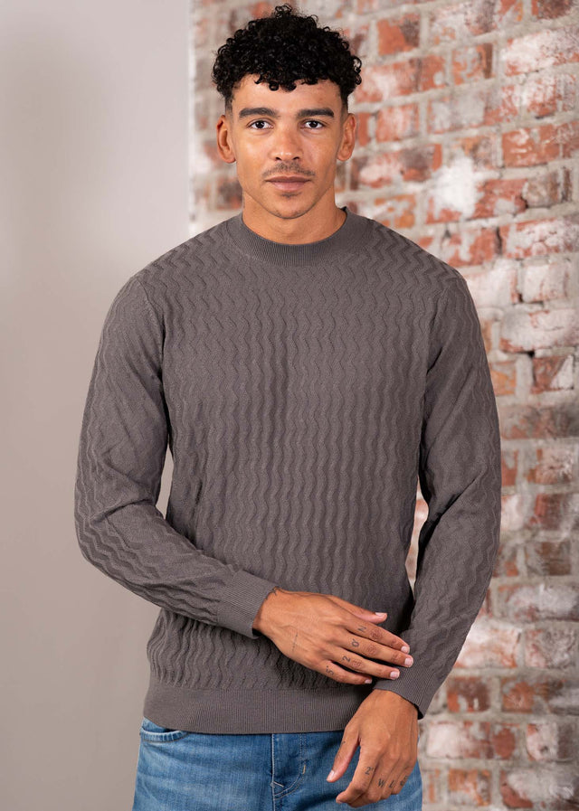 Armani Exchange Truien Textured sweater- dark gull