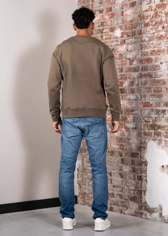 Aquascutum Sweaters Centered logo crewneck - army green