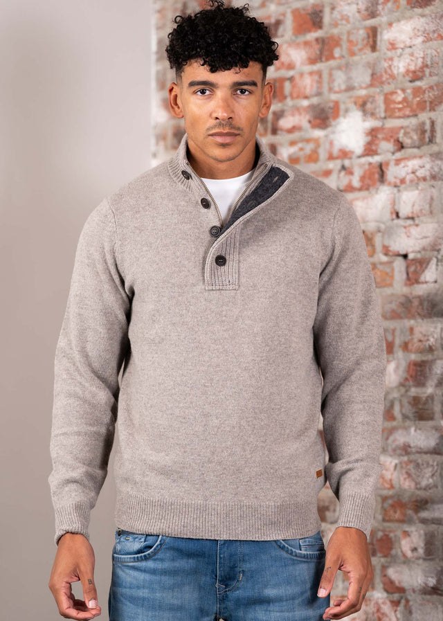 Barbour Truien Patch half zip - stone
