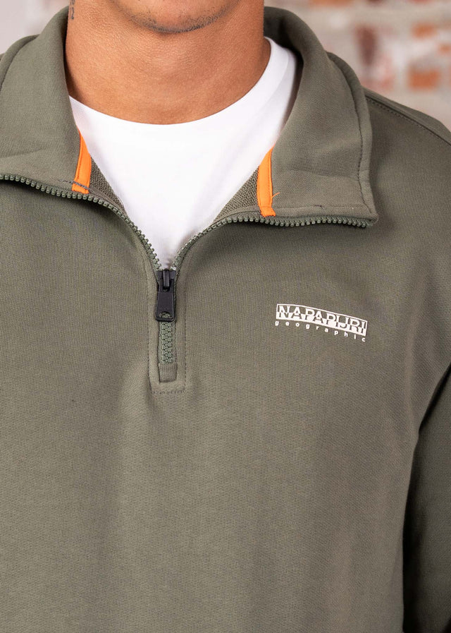 Napapijri Sweaters Small box quarter zip sweat - tea leaf