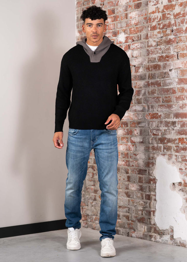 Armani Exchange Hoodies Pullover - black dark gull dray