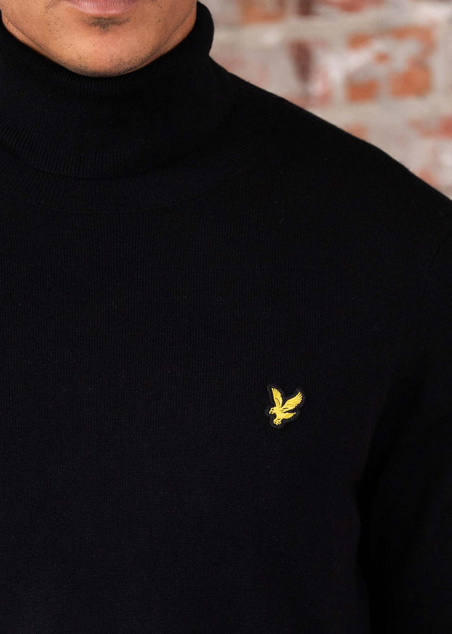 Lyle & Scott Truien Cotton merino turtleneck jumper - jet black