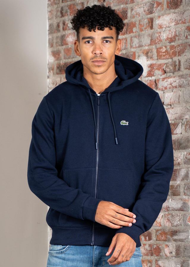 Lacoste Vesten Zip through hoodie - navy blue
