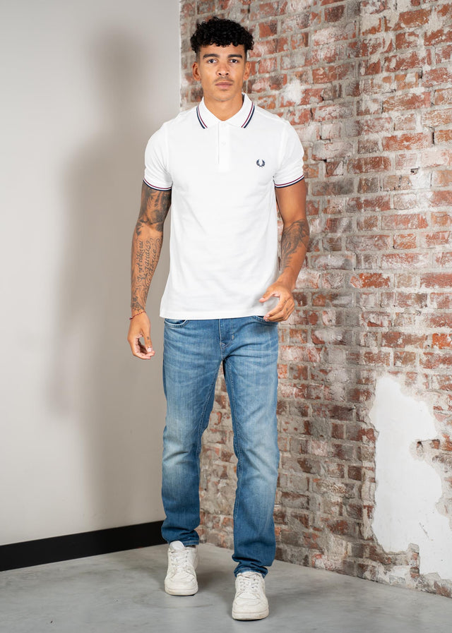 Fred Perry Polo's Twin tipped fred perry shirt - snow white burnt red navy