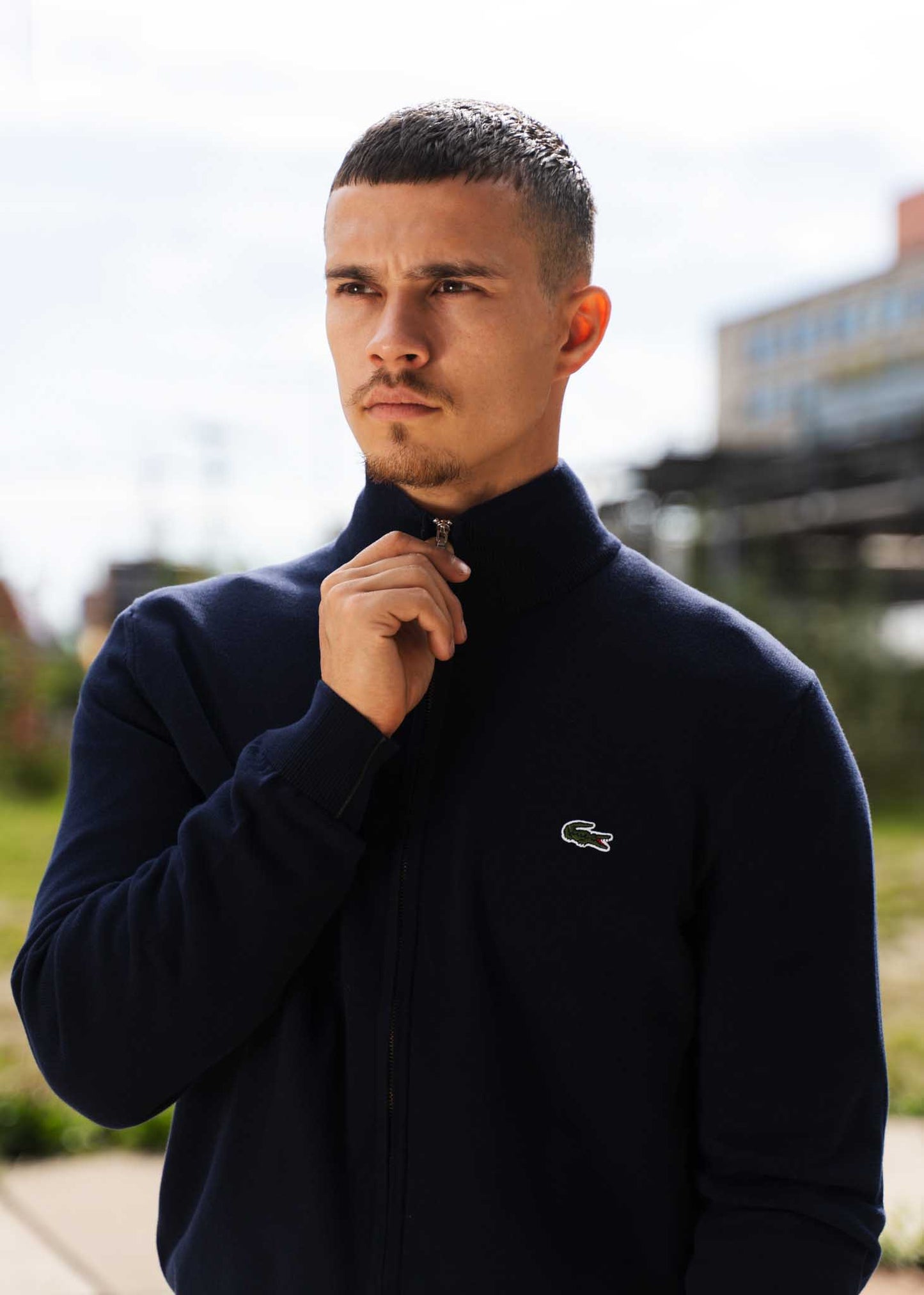 Lacoste Vesten A Zip through sweater - navy blue