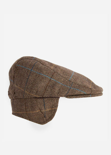 Barbour Petten Cheviot flat cap - brown herringbone