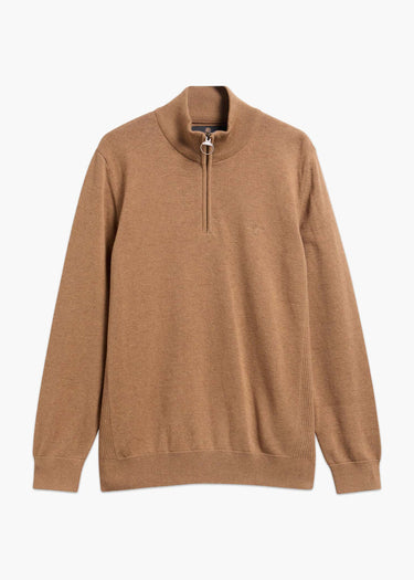 Barbour Truien Barbour cotton half zip knitted jumper - sandstone
