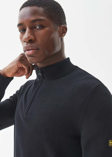 Barbour International Truien Cotton half zip knit - black