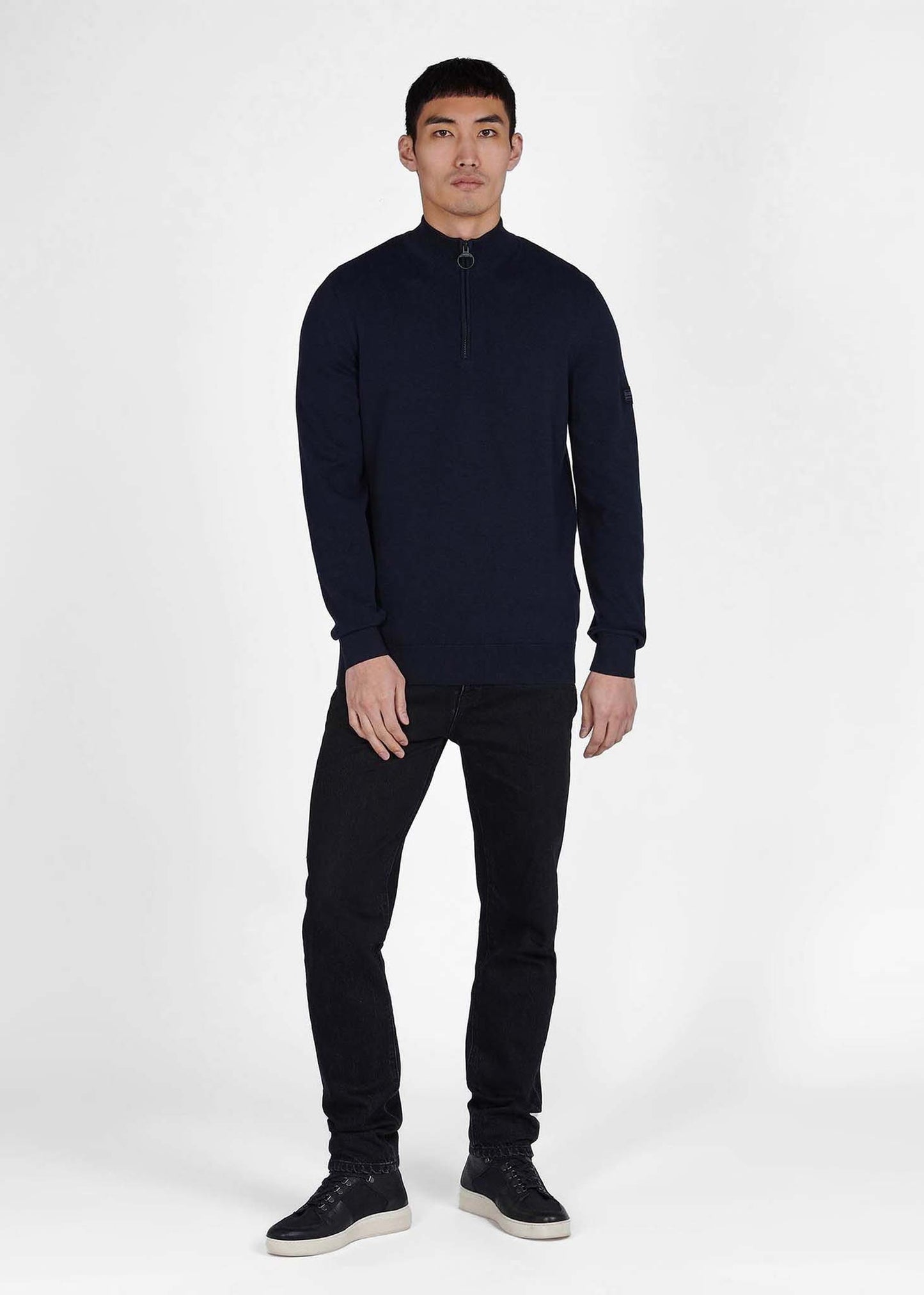 Barbour International Truien Cotton half zip knit - international navy