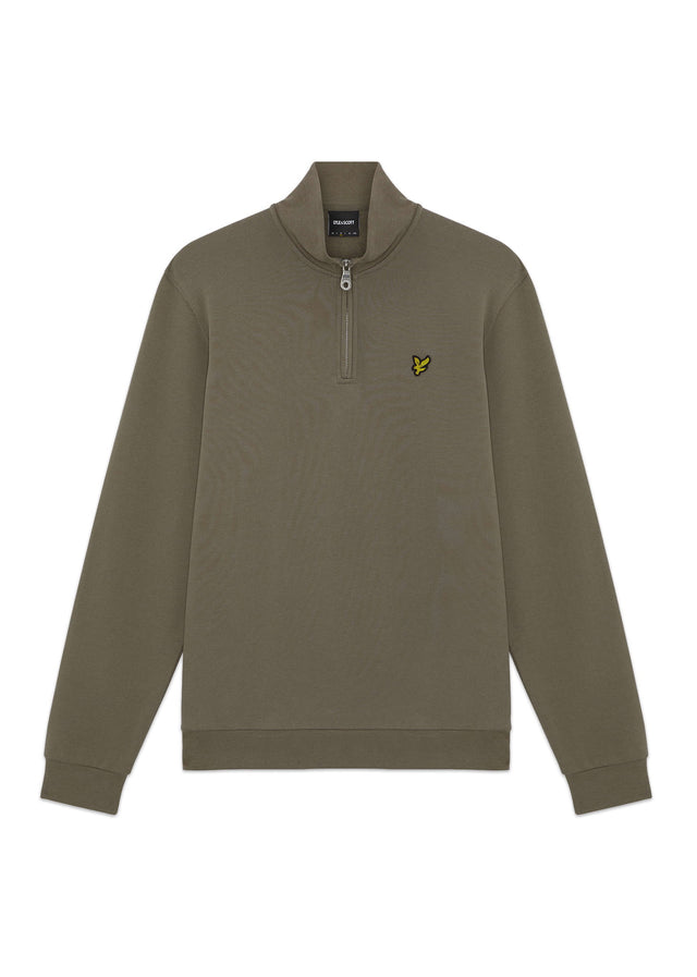 Lyle & Scott Truien Loopback quarter zip sweat - khaki ash